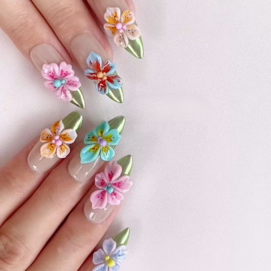 Floral Summer - Handmade Press On Nails