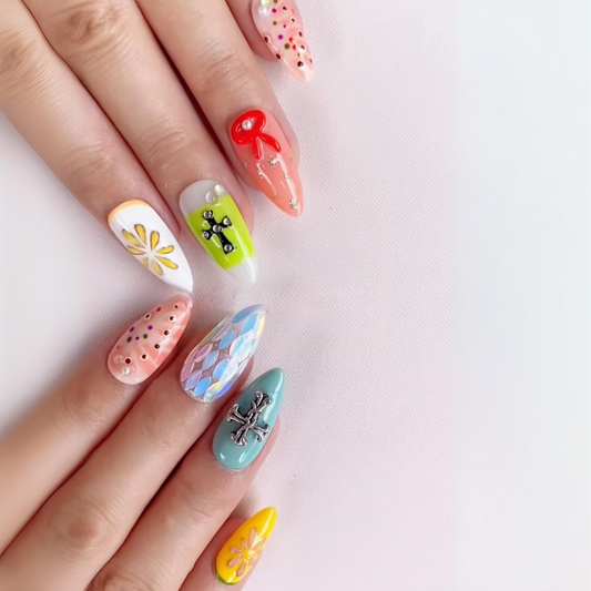 Color Summer- Handmade Press On Nails